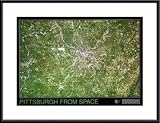 Pittsburgh From Space, Framed Art Print