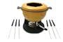 Lucerne 10-Piece Meat Fondue Set, Yellow Enameled Pot