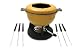 Lucerne 10-Piece Meat Fondue Set, Yellow Enameled Pot