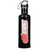 Detroit Red Wings NHL 26 oz. Black Stainless Steel Water Bottle