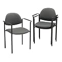 Comet Stacking Chair - Gray/Black (Set of 3)