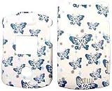 Blue Butterflies on White - Motorola RAZR V3 V3c V3m Hard Case - Protective Faceplate Cover