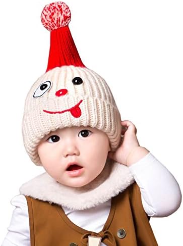 Prettyhat Unisex Baby Winter Crochet Warm Hat Kids Cotton Blended Knitted Velvet Cap beige