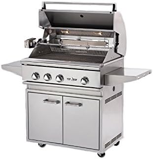 Delta Heat 38 Inch Propane (LP) Gas Grill On Double Door Cabinet with Infrared Rotisserie and Infrared Sear Zone