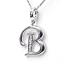 Silver Diamond Initial Pendant "B" with Silver Chain