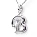 Silver Diamond Initial Pendant B with Silver Chain