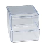 Rubbermaid 29882 Spacemaker plastic drawer cube supplies organizer, 2-drawer, clear