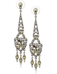 Ben-Amun Jewelry "Crystal Deco" Long Drop Earrings