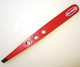 Pro-Eye Brow Tweezers w/ Holes (Red)