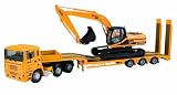 Corgi CC11914 1:50 Scale JCB ERF EC Nooteboom Stepframe Trailer + JCB JS220 Excavator Road Transport Heavy Haulage Limited Edition