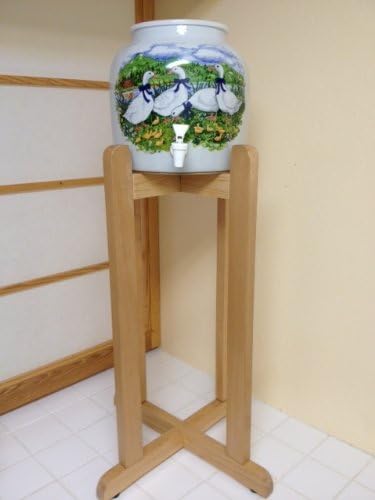 Solid Wood Floor Stand and Ceramic Crock Dispenser- Goose Tribe