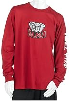 Alabama Crimson Tide 100% Cotton Long Sleeve T-Shirt-(Cardinal , XXL)