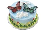 Glitter Butterfly Cake Topper Set of 2