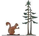 Full Color 30" Squirrel and Pines Garden Weathervane