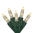 Set of 100 Warm Clear Mini LED Christmas Lights - Green Wire