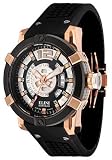 ELINI Watches:Men's Spirit Rose Gold Tone Black Silicone