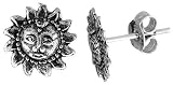 Tiny Sterling Silver Sun Stud Earrings