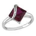 Square Ruby Ring - Red