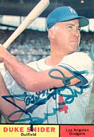 Duke Snider Autographed / Signed L.A. Dodgers Baseball Card