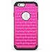 PASONOMI iPhone 6 Plus Case, Hybrid Stud Rhinestone Bling Armor Defender Case Cover for Apple iPhone 6 Plus 5.5 inch with Dazzling Diamond (Hotpink)