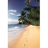 Footsteps (On Beach) Art Poster Print - 24x36 custom fit with RichAndFramous Black 24 inch Poster Hangers