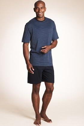 Pure Cotton Feeder Striped Jersey Pyjama shorts