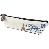 KINGSO Retro Canvas Paris Pencil Pen Case Bag Cosmetic Makeup Coin Purse Pouch Bag,Tower