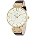 Anne Klein Women's 109168IVBN Gold-Tone Round Brown Leather Strap Watch