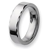 Polished Faceted Tungsten Carbide Ring (6.0 mm) - Sizes 6-13