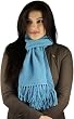 Handmade Pure Alpaca Natural Fiber Scarf - Cozy Soft Blue Gift Idea for Men and Women (100% Hand-knitted)