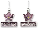Clearly Charming Namaste Silver & Enamel Earrings