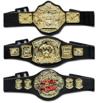 WWE Wrestling Toy ACTION FIGURE BELT 3 PIECE Assortment by Jakks