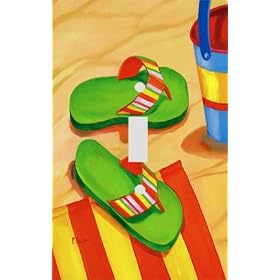 Beach Flip Flops Decorative Switchplate Cover