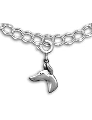 Sterling Silver Doberman Charm for Charm Bracelet by the Magic Zoo
