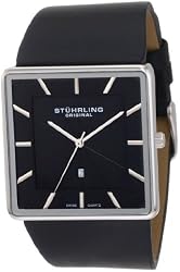 Stuhrling Original Men's 342.33151 Classic Saratoga Swiss Quartz Ultra Slim Date Black Watch