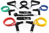 CrossFit Resistance Tubing Band Set #3 by Body-Bands | 5 Commerical Grade Tube Bands w/ Reinforced Ends | Adjustable from 5 to 115 lbs of Resistance