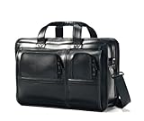 IMAGE OF Samsonite Leather Two Pocket Toploader (Black)