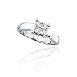 14K White Gold 1 ct. Princess Cut Invisible Set Diamond Ring
