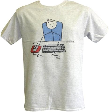 Real Smart Shirts Stick Figure Computer YouthT-Shirt-Grey-Medium