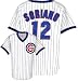 Alfonso Soriano Chicago Cubs V-Neck Pinstripe Shirt by Majestic