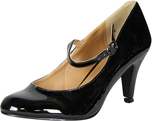Sullys Women's Mid Heel Mary Jane Pumps