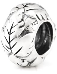 Genuine Ohm Beads (TM) Product. 925 Sterling Silver Maple Leaf Threaded European Spacer Bead Charm. 100% Satisfaction Guaranteed.