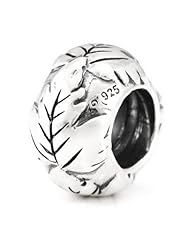 Sterling Silver Maple Leaf Ohm Bead Charm whb120
