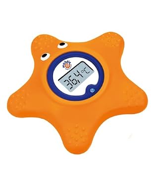 Mebby Floating Baby Bath Thermometer - Orange Starfish