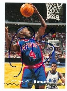Joe Dumars Autographed/Hand Signed Basketball Card (Detroit Pistons) 1993 Topps Stadium Club #335