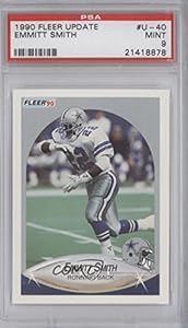 Emmitt Smith PSA GRADED 9 Dallas Cowboys (Football Card) 1990 Fleer Update #U-40