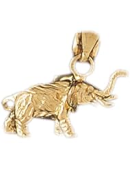 Dazzlers Solid 14 karats Gold 3D Elephant Charm Pendant available in three colors from jewelsberry (weights: 1.6 grams only)