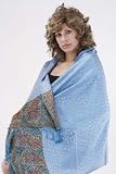 SILK REVERSIBLE LEAF BORDER PAISLEY SHAWL / STOLE 28"x78" FREE SHIPPING