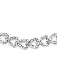 14k White Gold 1.55 Ctw Diamonds Heart Bracelet