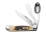 Case Cutlery 00052 Knife with Stainless Steel Blades Amber Bone